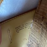 Michael Kors Tan Leather Double Buckle Cork Platform Sandals Slides Sz 7-flaw Photo 9