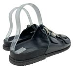 ZARA  Slide Sandals Buckles Double Strap Faux Leather Black Size 41 US 10 Photo 6