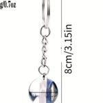 Howling Wolf Glass Keychain/Bag Charm New in Packaging Blue Photo 1