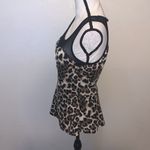 Love j  USA cheetah print Black Mesh Date Night Club peplum Top Photo 3