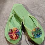 Source Unknown Lime Green Pom Pom Flip Flop Photo 0