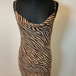 Nasty Gal 14. Zebra Print Cowl Neck Swim Coverup - Brown and Black Size 6 Photo 3