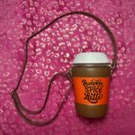Mad Engine Sparkle Pumpkin Spice Latte Crossbody Novelty Purse Fall Bag Photo 0