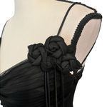 Betsey Johnson Vintage  Evening Sheer Mesh 3D Roses Pleated Formal Maxi Dress Photo 4