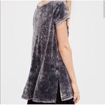 Free People  Doran Velvet Grey Short Sleeve Tunic Top Oversized Size Small Photo 6