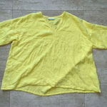 Bryn Walker  Yellow Waffle Like 100% Cotton Top Minimalist Boxy Size M‎ oversized Photo 0