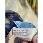 Elegant Italian Made Floral Print Sheer Polyester Scarf Purple Blue Photo 3