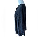 Eileen Fisher Black 100% Silk Button Front Tunic Shirt Blouse Photo 1