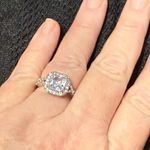 Elegant Silver plated Princess cut Women's Ring size 9 Photo 2