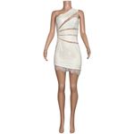 Michael Costello  x REVOLVE Rochelle One Shoulder Lace Mini Dress, Ivory, Small Photo 10