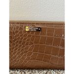 Kate Spade LARGE CONTINENTAL ZIP AROUND LEATHER WALLET CLUTCH COGNAC BROWN Photo 5