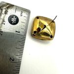 Square faux pearl rhinestone peach earrings Orange Photo 5