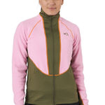 KARI TRAA Ragnhild Full Zip Midlayer Jacket – Size S, Prism Pink / Olive Photo 0