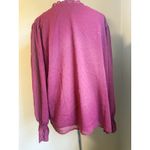 Burgundy Boho Sparkle Whimsi Fairy Flowy XXL Top Long Sleeve Ruffle Romantic Red Photo 2