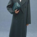Mango wool coat oversized charcoal long handmade lapel vneck collar pockets Photo 0
