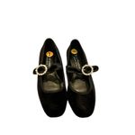 Juicy Couture  Velvety Black Mary Janes Flats Pearl Buckle BIJOUX Size 7 Shoes Photo 1