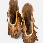 Ivanka Trump Fringe Boho Festival Concert Ankle Boots • Brown Leather • Size 8 Photo 4