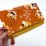Rachel Pally NEW  Orange Reversible Floral Clutch Photo 2