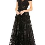 Mac Duggal Mac Duggal Embellished Floral Cap Sleeve A Line Gown Black 20405- NwT Photo 0