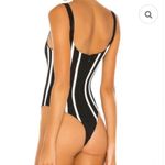 Misha Collection Revolve Black and White Striped Bodysuit Top Photo 2