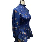 Mary & Mo Peplum blouse. Size Small Blue Photo 3
