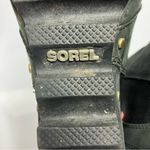 Sorel Lea black leather wedge booties women’s size 7 casual winter trendy punk Photo 6