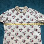 Vintage Tail Novelty Print Golf Polo Shirt Women XL Butter Yellow Preppy Resort Red Photo 10