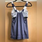Lululemon Navy and White Striped Women's Top. Size-6 Photo 3