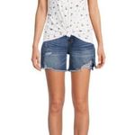 No Boundaries NWT Tee mushrooms t-shirt women’s v neck xsmall short sleeve front knot white Photo 5