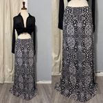 Artisan NY  Black Paisley Print Maxi Skirt Boho Flowy Bohemian Vacation Resort M Photo 1