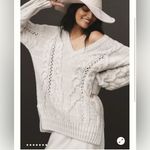 Anthropologie NWT  V-neck drama cable tunic sweater size small currently sold out Photo 1