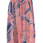 Xxi  Coral Blue Geometric‎ Print Sheer Cover Up Dress Sleeveless Large Photo 0