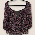 Mi Ami Francesca’s Women's XL Floral Boho Crop top Cottage Core Sweetheart Photo 0