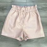 Wilfred By Aritzia Speechless High Waisted Tuscany Rose Vegan Leather Shorts 2 Photo 0