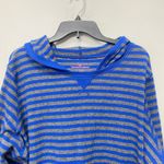Woman Within Blue & Gray Striped Hoodie Sweatshirt Plus Size 26/28 Photo 1