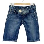 Miss Me Bermuda Shorts Medium Wash Bling Angel Wing Cut-off Jean Shorts Size 28 Photo 2