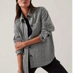 Athleta  Textured Shirt Jacket Braiden Black WOmens X-Small Athleisure Workwear Photo 0