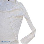 Free People  Cream Waffle Knit Long Sleeve Tunic Top size Small Photo 2