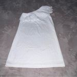 Mud Pie S Laurel one shoulder dress white lined cotton poplin eyelet embroidery Photo 6