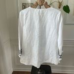 Chico's Chico’s Linen Blend Moss Green Floral Applique Tunic Top 2 12 M Photo 6