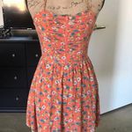 Flower Halter Dress With Pockets Orange Photo 0