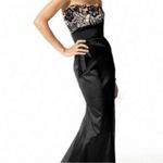 Jessica McClintock  Crochet Top Elegant Black Tie Formal Gown Dress Photo 1