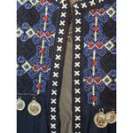 Anandas Collection Women's Size Medium Open Front Embroidered Coin Layering Top Photo 4