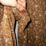 Ann Taylor Brown Floral Paperbag Pull On Fabric Pants Size XXL Photo 2