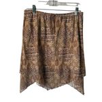 Wrap Around by Wrapper Y2k Skirt XL Paisley Boho Handkerchief Hem Made in USA Brown Photo 0