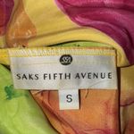 Saks 5th Avenue Vtg Saks Fifth Ave Bight Multicolor Floral Print Short Sleeve Maxi Satin Dress S Photo 9