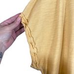 Seven 7 Yellow Short Sleeve Cotton Crew Neck Casual T-Shirt Women Sz L Photo 2