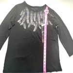 Rebecca Malone  Women’s  3/4 Sleeve Embellished Design Front Crewneck Blouse Sz S Photo 5