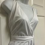 Akmipoem White Short Wrap Deep V Neck Sleeveless White Romper Photo 5