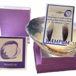 Wampum Quahog Earrings NWT NEW IN BOX Sterling Silver Curved Feather 🪶 Purple Photo 0